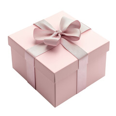 Obraz premium Isolated Pale Pink Present with Satin Ribbon