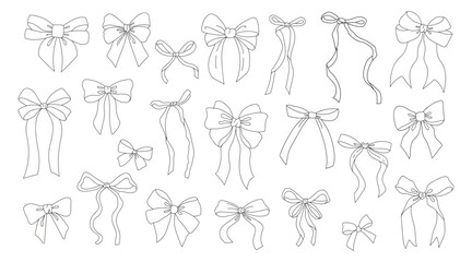 Decorative ribbon in a classic bow shape floating against a dark background