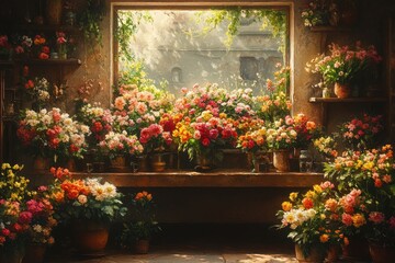 Customer Making Contactless Payment in Flower Shop with Florist Interaction