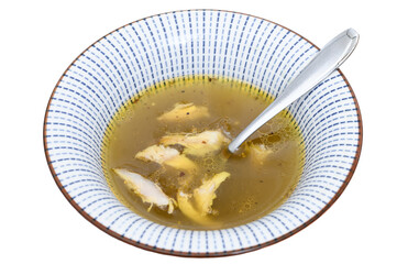 Rosół bulion z mięsem z kurczaka w misce © Paweł Kacperek