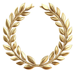 Isolated Golden Laurel Wreath Award