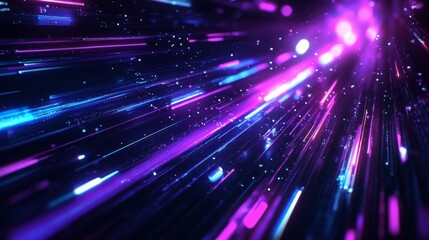 Obraz premium Colorful Abstract Lights with Motion Blur in Digital Space