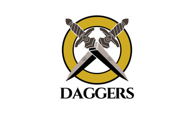 dagger, dagger logo, knife logo emblem, badge, icon,