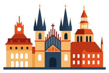 Obraz premium vector illustration of castle