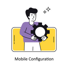 Mobile Configuration Concept vector illustration.  isolated on white Background.