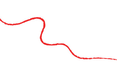Red thread isolates on a white background. Red silk thread looped in a circle form, symbolizing vector thread of fate in Chinese tradition. .Line of red yarn, long red thread.