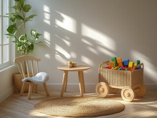 Children's Playroom Design Scandinavian Style Minimalist Nursery Bright Atmosphere