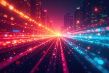 Dynamic business lines, vibrant color gradients on blurred backdrop, gradient, modern, abstract