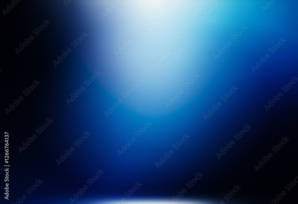 Aufkleber Dark grainy texture background with a blue gradient from light to dark.  Soft light emanates from the top creating a textured backdrop.
