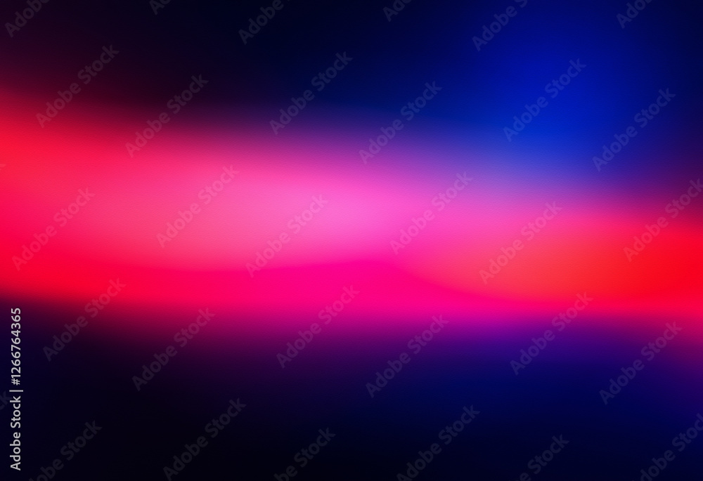 Poster grainy texture with a soft gradient background in shades of dark blue, red, and pink. abstract and v