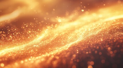 Naklejka premium A captivating trail of golden light shimmering against a smooth, glowing gradient, 