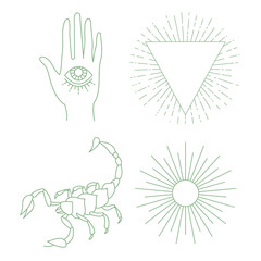 Minimal Lined Astrology Fortune Divination