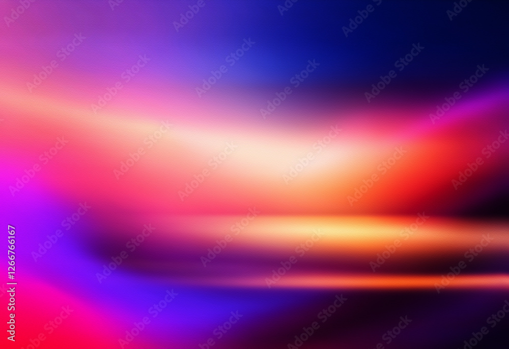 Poster grainy texture gradient background in vibrant colors of blue, purple, pink, and orange. abstract blu