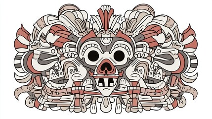 Ornate Aztec Mask Design