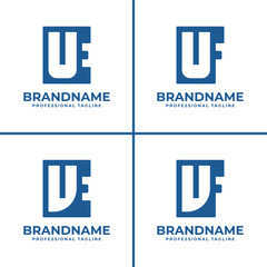 Letters EU FU EV FV Monogram Logo, suitable for any brand with EU UE FU UF EV VE FV VF initials