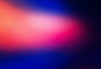 Grainy texture background featuring a smooth color gradient. Dark blue blends to pink and orange hues, creating a soft abstract backdrop with depth.