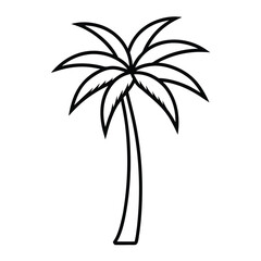 Obraz premium A palm tree liner art on white background