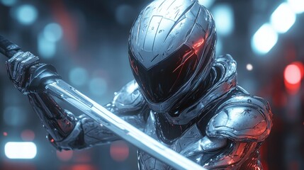 Futuristic 3D Character Model Dynamic Pose Rendered in Minimalist Style Game Design Animation Development Graphics