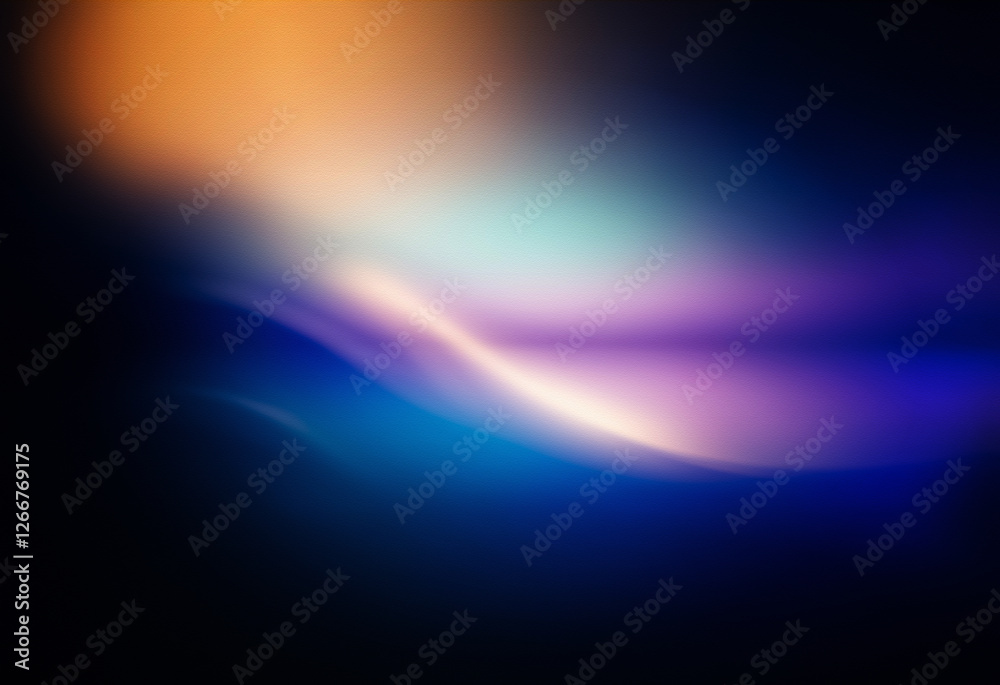 Poster abstract grainy background with a textured gradient of orange, purple, and blue hues. soft light cre