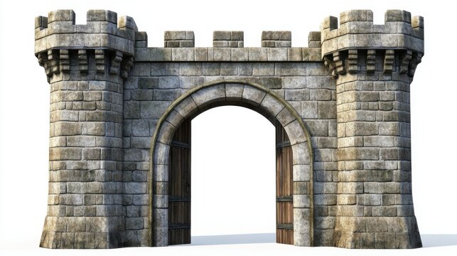 medieval stone archway gate
