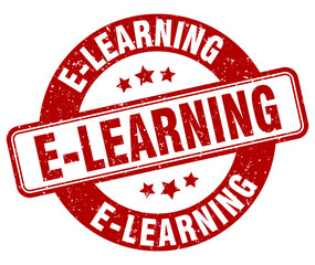 e-learning stamp. e-learning label. round grunge sign