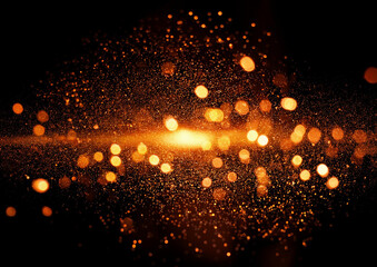 Obraz premium 黒い背景にオレンジの光