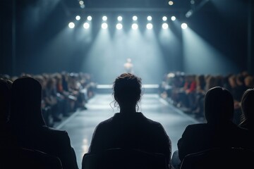 Silhouette of audience at fashion show 