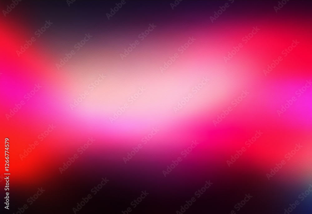 Poster Soft grainy texture background with a vibrant gradient of pink, red and black. Abstract backdrop with a smooth transition of colors.