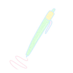 Pastel color pen School stationery illustration Clipart