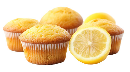 Lemon muffins on a transparent background. isolated background.