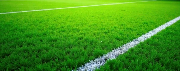 Obraz premium Bright green turf, meticulously marked chalk lines , activity, athletic, day