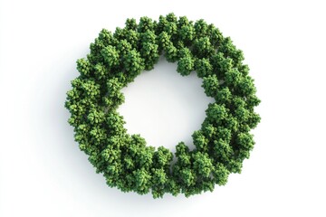 Trees Forming a Circle: Nature's Perfect Geometry, Aerial View of Lush Greenery, Circular Forest Canopy,  Eco-Friendly Design Inspiration