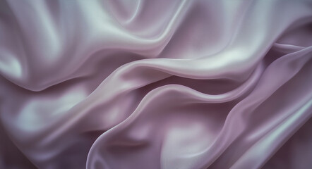 Obraz premium A soft, smooth white satin fabric with subtle folds and texture. The background is a muted lavender color to complement the delicate sheen of the silk
