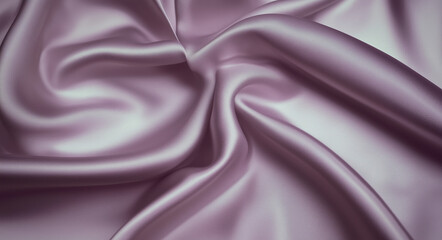 Fototapeta premium A soft, smooth white satin fabric with subtle folds and texture. The background is a muted lavender color to complement the delicate sheen of the silk