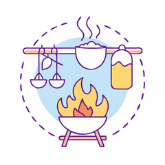 cooking fire icon, cooking fire vector illustration-simple illustration of cooking fire, perfect for cooking fire logos and icons