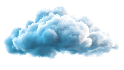 A single large, fluffy cloud with smooth, fading edges Isolated on white background