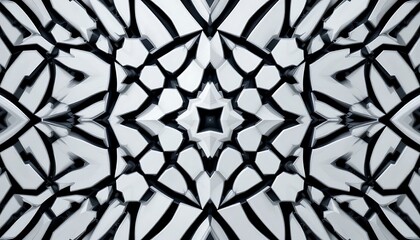 Abstract Black and White Geometric Pattern with Repeating Elements