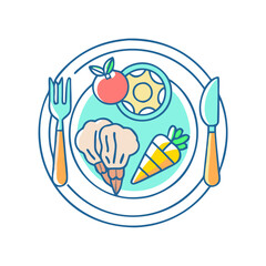 food plating icon, food plating vector illustration-simple illustration of food plating, perfect for food plating logos and icons