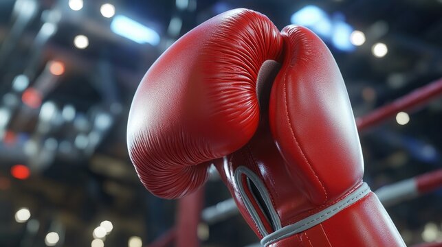 Close-up of a pair of red boxing gloves, suitable for sports or fitness related content