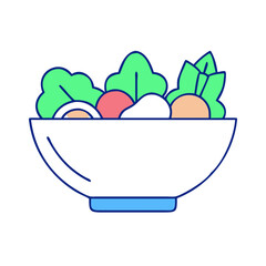 salad bowl icon, salad bowl vector illustration-simple illustration of salad bowl, perfect for salad bowl logos and icons