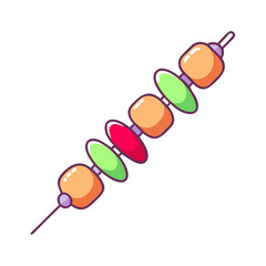 skewer icon, skewer vector illustration-simple illustration of skewer, perfect for skewer logos and icons