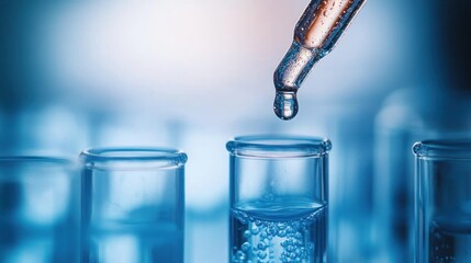 Dropping Liquid into Test Tube Laboratory Research Chemistry Experiment Scientist Sample