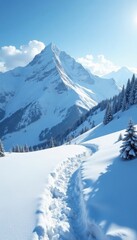 Majestic snowdrift, pristine white, untouched wilderness, untouched, impressive