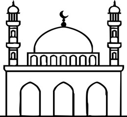 Mosque Outline Handdrawn