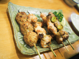 Delicious grilled food at a Japanese izakaya