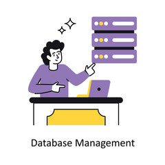 Database management Concept vector illustration.  isolated on white Background.