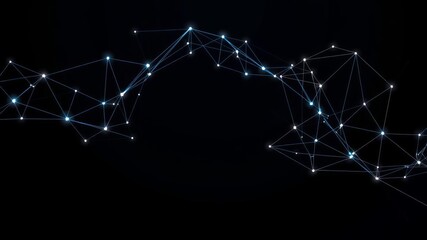 Futuristic polygonal wireframe mesh with bitcoin crypto concept on dark background, digital network technology structure, network, digital, polygonal