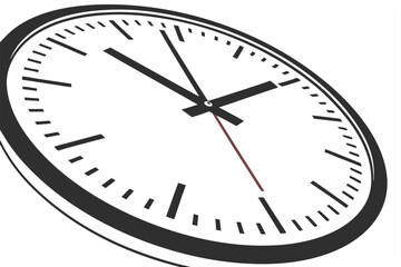  Photo of a minimalist black wall clock with a round face, thin black hour markers, and simple black hour and minute hands. The clock has a sleek, modern design and a matte finish. The background is