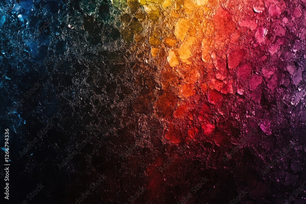 Poster A bright and colorful close-up of a rainbow-colored wall, ideal for use in design projects or as a background element