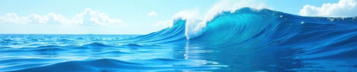 Fototapeta premium Stylized digital blue wave, calming, ethereal , water, style